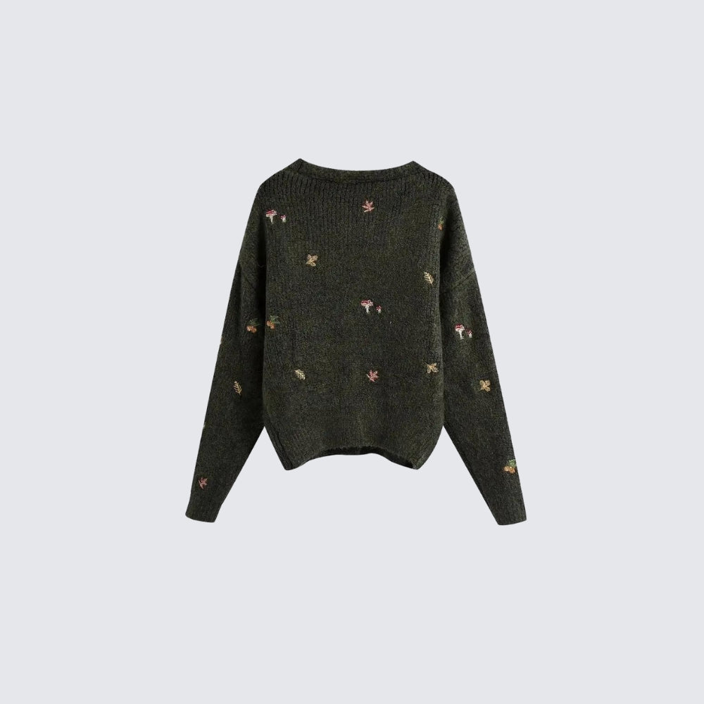 Quick Outfits, Modest Fashion Outfits Ideas Goblincore Leaf Embroidery Cardigan Quick Outfits, Modest Fashion Outfits Ideas Goblincore Leaf Embroidery Cardigan