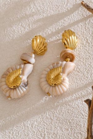 Quick Outfits, Modest Fashion Outfits Ideas Golden Seashell Earrings