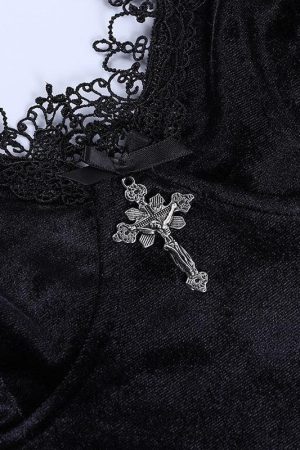 Quick Outfits, Modest Fashion Outfits Ideas Goth Cross Detail Mini Dress