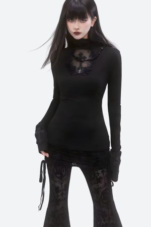 Quick Outfits, Modest Fashion Outfits Ideas Goth Cross Top