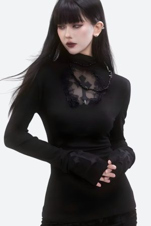 Quick Outfits, Modest Fashion Outfits Ideas Goth Cross Top