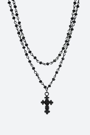 Quick Outfits, Modest Fashion Outfits Ideas Goth Double Chain Cross Necklace