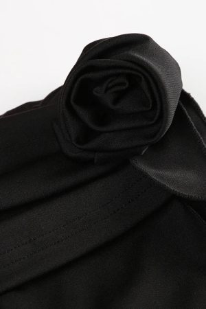 Quick Outfits, Modest Fashion Outfits Ideas Goth Ruched Flower Flare Pants