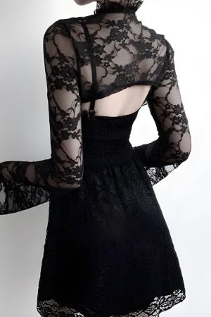 Quick Outfits, Modest Fashion Outfits Ideas Goth Sheer Lace Bolero
