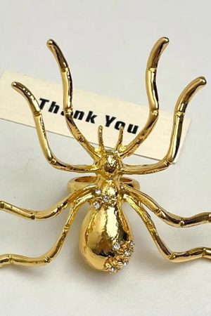 Quick Outfits, Modest Fashion Outfits Ideas Goth Spider Bracelet & Ring