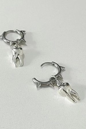 Quick Outfits, Modest Fashion Outfits Ideas Goth Tooth Spiked Hoop Earrings