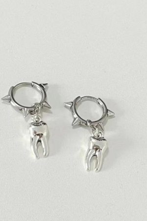 Quick Outfits, Modest Fashion Outfits Ideas Goth Tooth Spiked Hoop Earrings