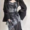 Quick Outfits, Modest Fashion Outfits Ideas Goth Wide Sleeve Qipao Midi Dress