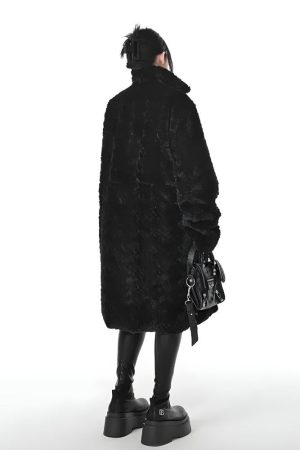 Quick Outfits, Modest Fashion Outfits Ideas Gothic Faux Fur Fluffy Long Jacket