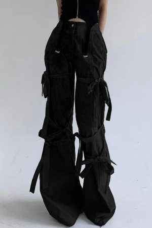 Quick Outfits, Modest Fashion Outfits Ideas Gothic Lace Up Flare Pants