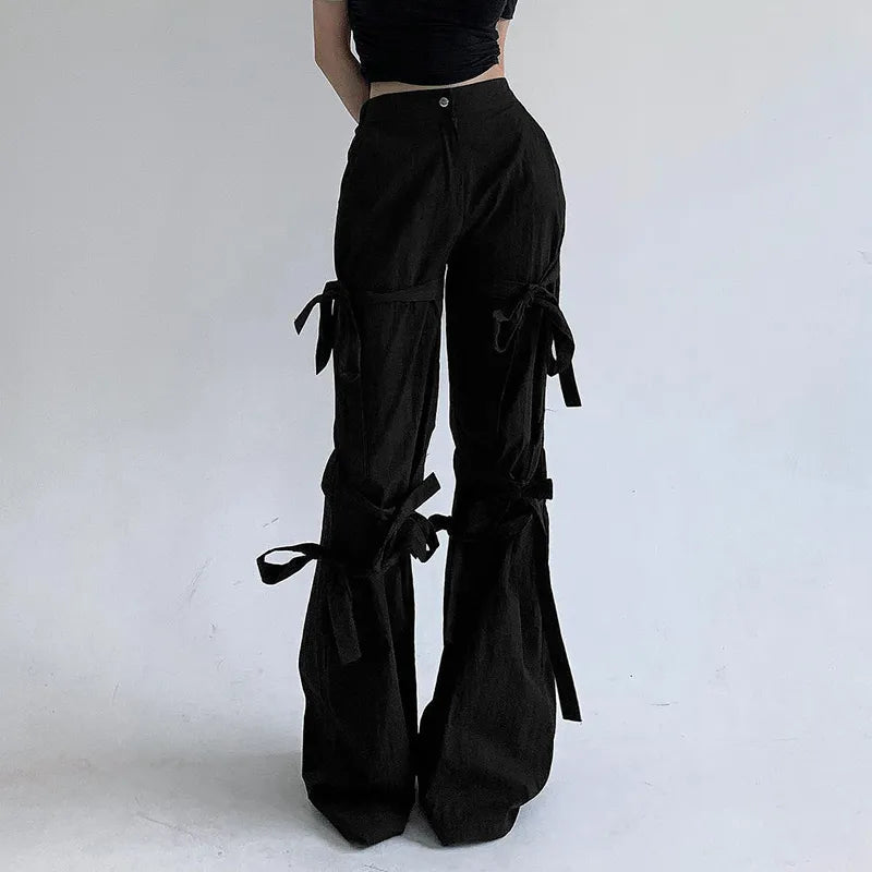 Quick Outfits, Modest Fashion Outfits Ideas Gothic Lace Up Flare Pants Quick Outfits, Modest Fashion Outfits Ideas Gothic Lace Up Flare Pants