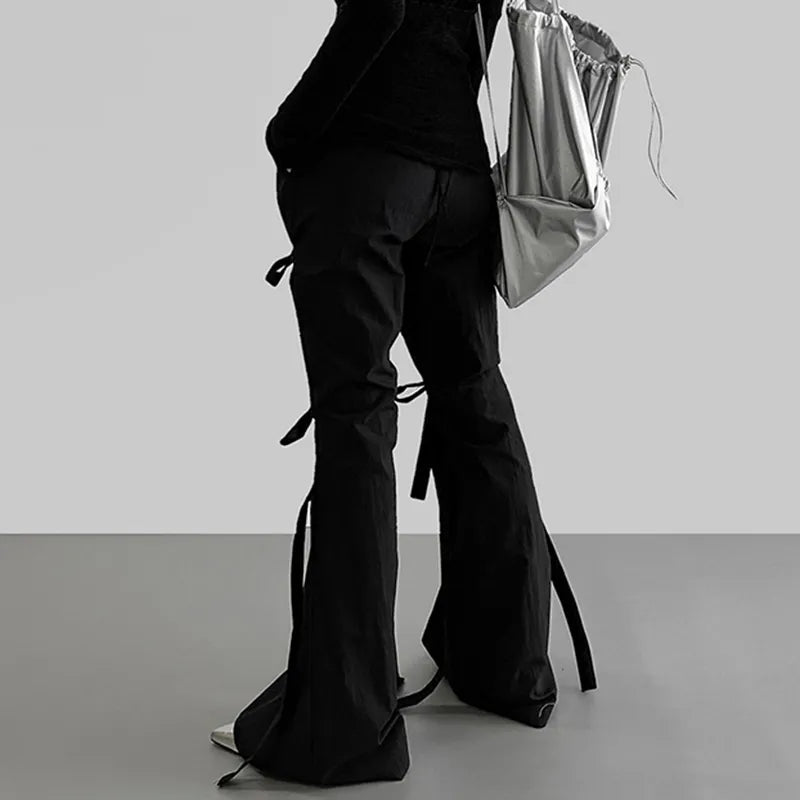 Quick Outfits, Modest Fashion Outfits Ideas Gothic Lace Up Flare Pants Quick Outfits, Modest Fashion Outfits Ideas Gothic Lace Up Flare Pants