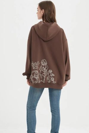 Quick Outfits, Modest Fashion Outfits Ideas Graphic Printed Hoodie