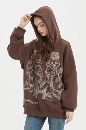 Quick Outfits, Modest Fashion Outfits Ideas Graphic Printed Hoodie
