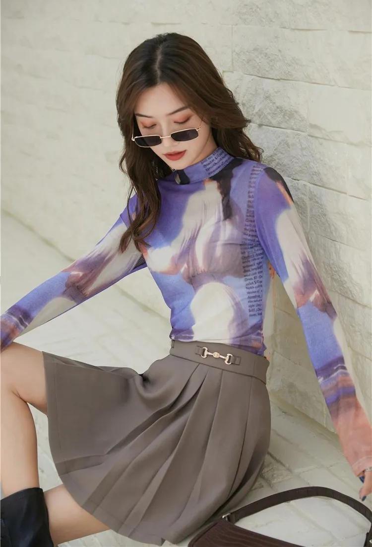 Quick Outfits, Modest Fashion Outfits Ideas Graphic Women Printed Mesh Top Quick Outfits, Modest Fashion Outfits Ideas Graphic Women Printed Mesh Top