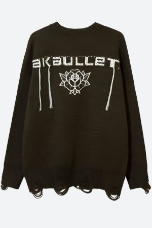 Quick Outfits, Modest Fashion Outfits Ideas Grunge AK-Bullet Tasseled Sweater
