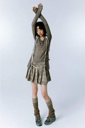 Quick Outfits, Modest Fashion Outfits Ideas Grunge Asymmetric Long Sleeve Lace Top