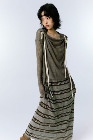 Quick Outfits, Modest Fashion Outfits Ideas Grunge Asymmetric Long Sleeve Lace Top