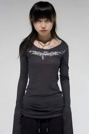 Quick Outfits, Modest Fashion Outfits Ideas Grunge Barbed Wire Top