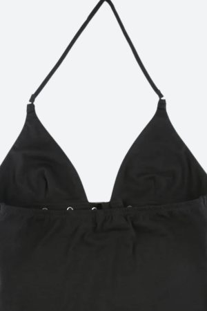 Quick Outfits, Modest Fashion Outfits Ideas Grunge Belted Halter Neck Top