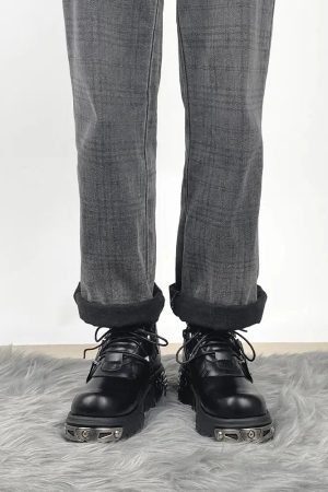 Quick Outfits, Modest Fashion Outfits Ideas Grunge Belted Lace Up Platform Boots