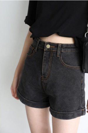 Quick Outfits, Modest Fashion Outfits Ideas Grunge Black Jean Shorts