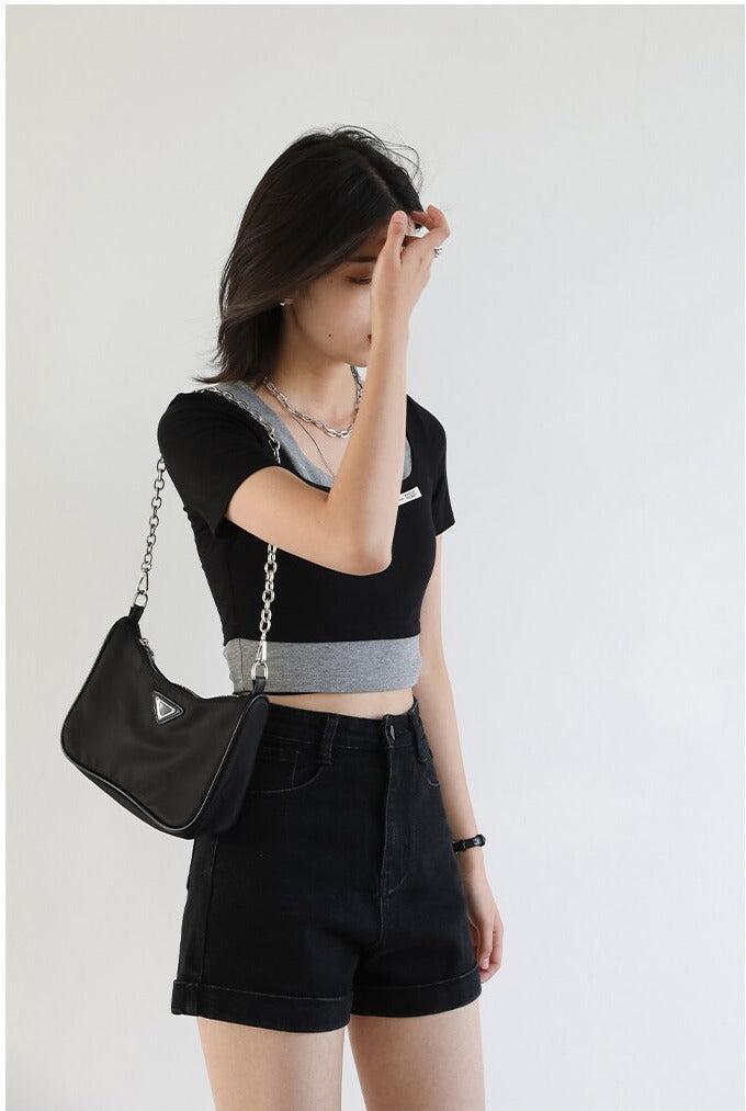 Quick Outfits, Modest Fashion Outfits Ideas Grunge Black Jean Shorts Quick Outfits, Modest Fashion Outfits Ideas Grunge Black Jean Shorts