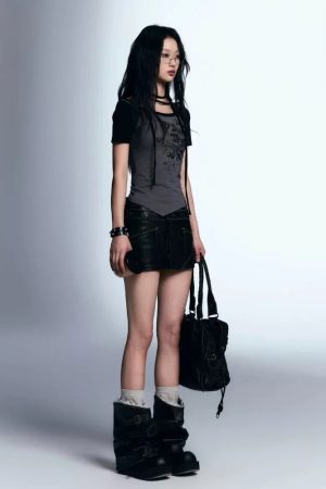 Quick Outfits, Modest Fashion Outfits Ideas Grunge Boat Neck Tee