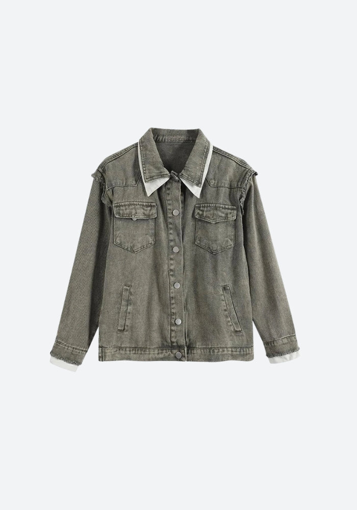 Quick Outfits, Modest Fashion Outfits Ideas Grunge Button Up Oversized Denim Jacket Quick Outfits, Modest Fashion Outfits Ideas Grunge Button Up Oversized Denim Jacket
