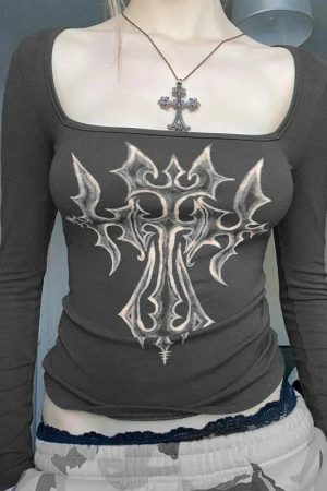 Quick Outfits, Modest Fashion Outfits Ideas Grunge Cross Bleached Top