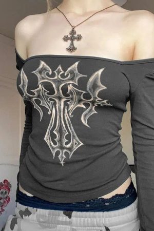 Quick Outfits, Modest Fashion Outfits Ideas Grunge Cross Bleached Top