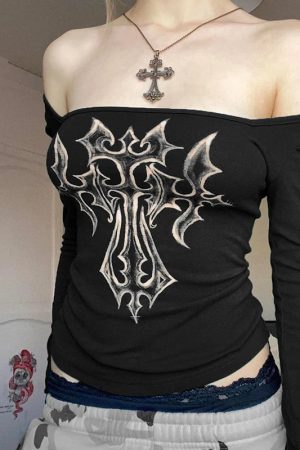 Quick Outfits, Modest Fashion Outfits Ideas Grunge Cross Bleached Top