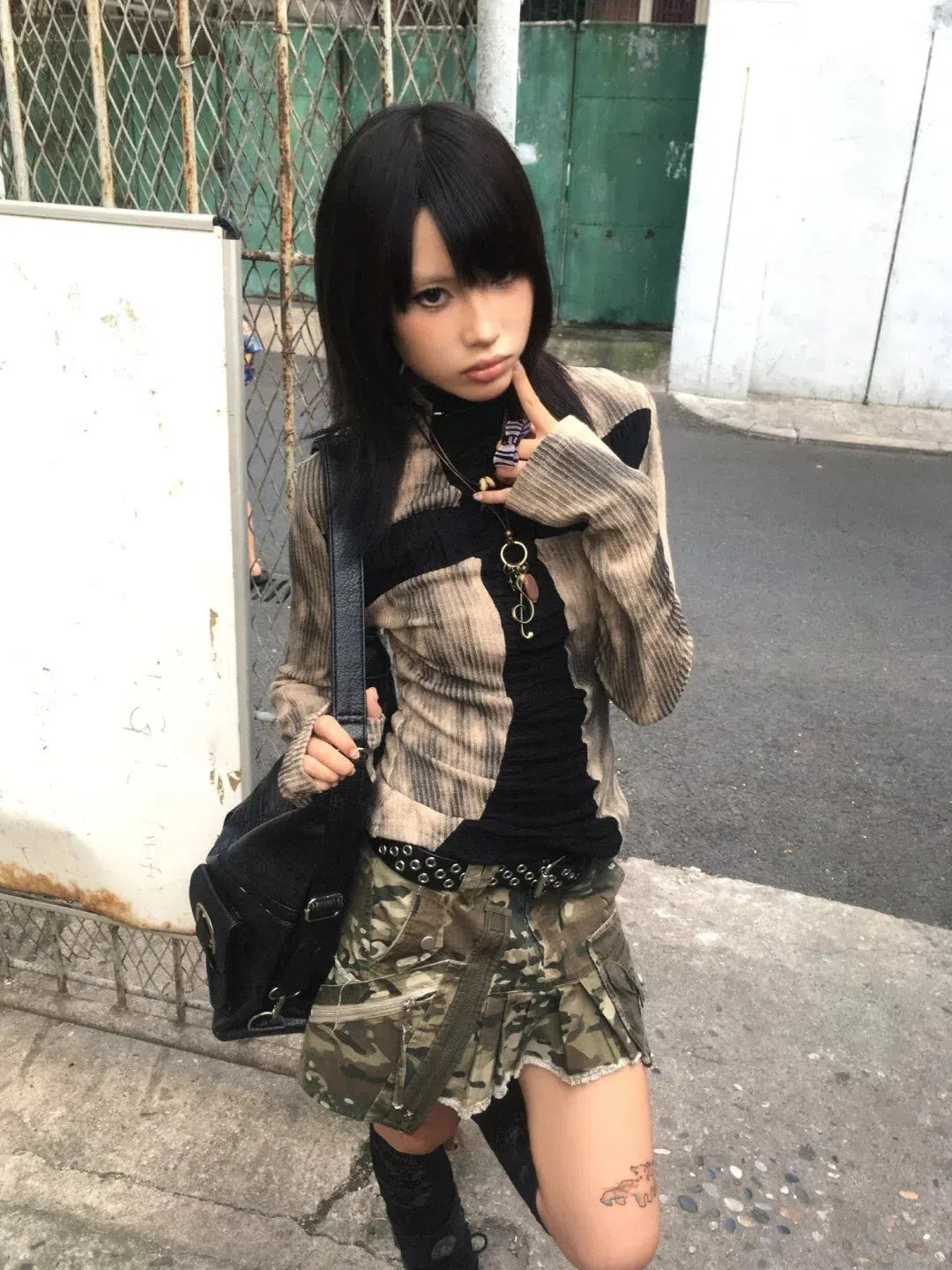 Quick Outfits, Modest Fashion Outfits Ideas Grunge Cross Path Ribbed Top Quick Outfits, Modest Fashion Outfits Ideas Grunge Cross Path Ribbed Top