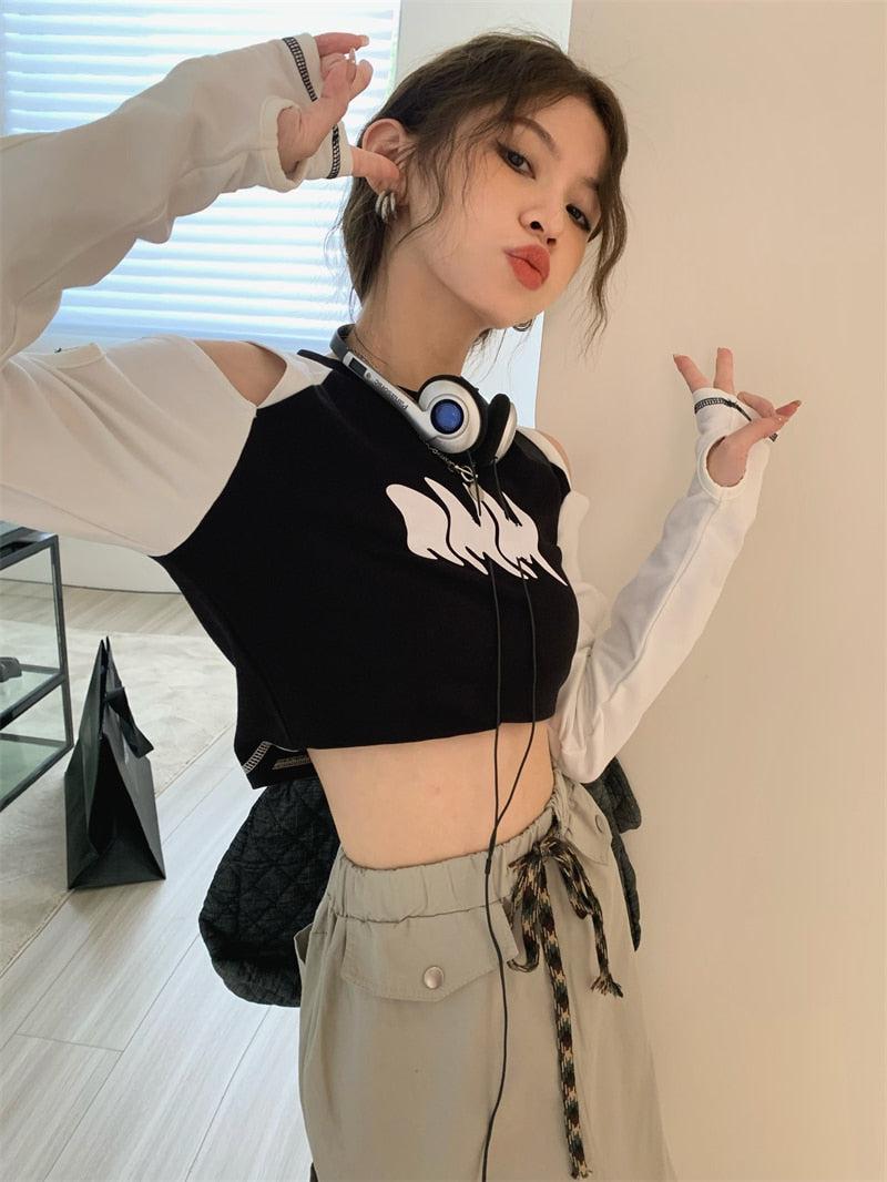 Quick Outfits, Modest Fashion Outfits Ideas Grunge Cut-Out Crop Top Quick Outfits, Modest Fashion Outfits Ideas Grunge Cut-Out Crop Top