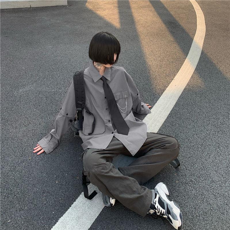 Quick Outfits, Modest Fashion Outfits Ideas Grunge Detachable Sleeve Shirt Quick Outfits, Modest Fashion Outfits Ideas Grunge Detachable Sleeve Shirt