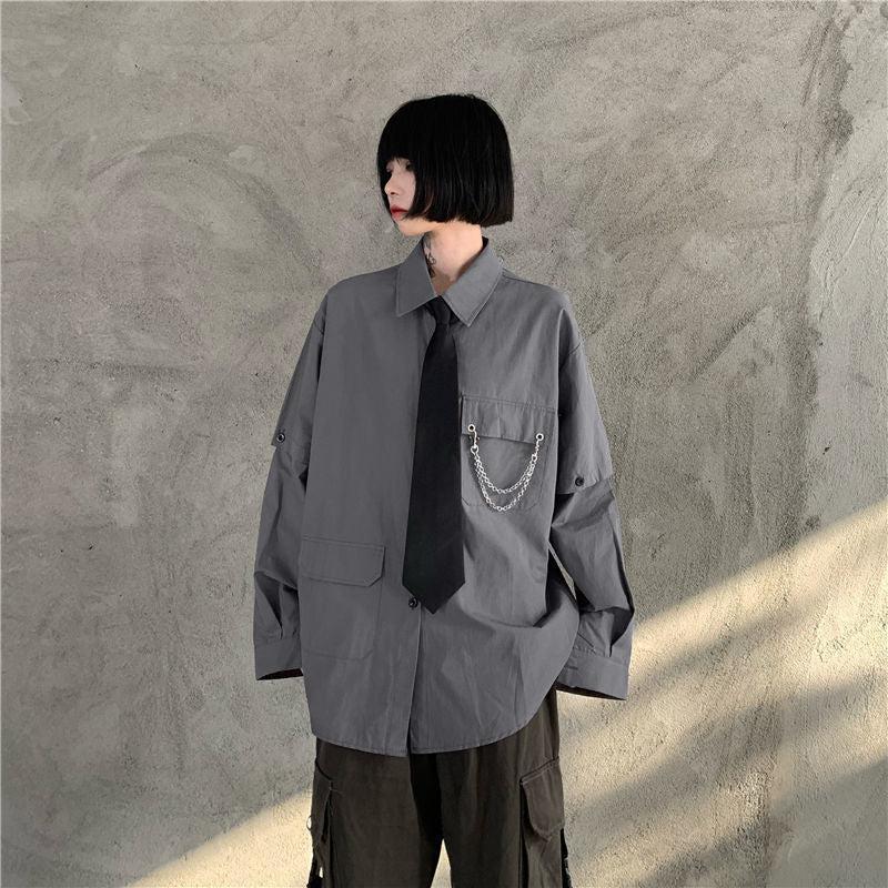 Quick Outfits, Modest Fashion Outfits Ideas Grunge Detachable Sleeve Shirt Quick Outfits, Modest Fashion Outfits Ideas Grunge Detachable Sleeve Shirt