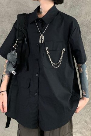 Quick Outfits, Modest Fashion Outfits Ideas Grunge Detachable Sleeve Shirt