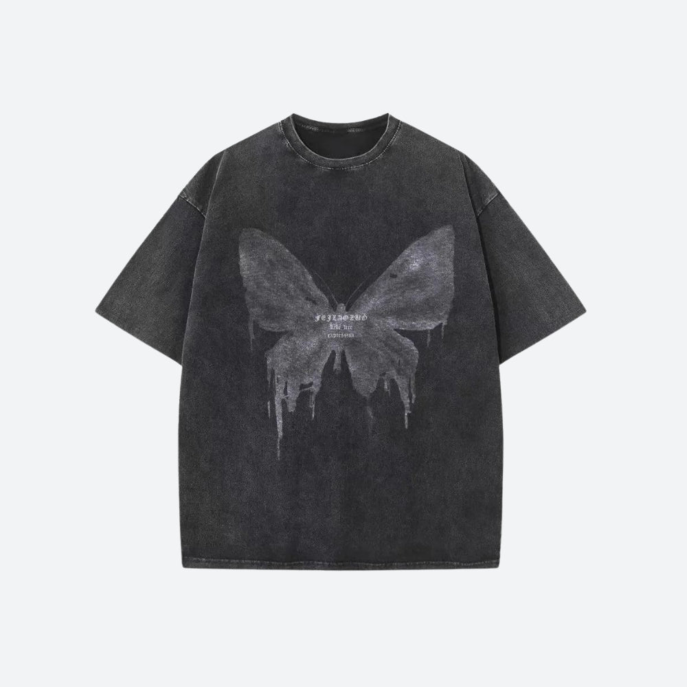 Quick Outfits, Modest Fashion Outfits Ideas Grunge Distressed Butterfly Tee Quick Outfits, Modest Fashion Outfits Ideas Grunge Distressed Butterfly Tee
