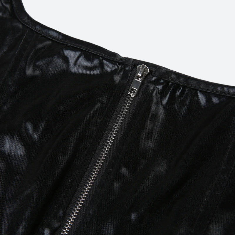 Quick Outfits, Modest Fashion Outfits Ideas Grunge Faux Leather Crop Corset Top Quick Outfits, Modest Fashion Outfits Ideas Grunge Faux Leather Crop Corset Top