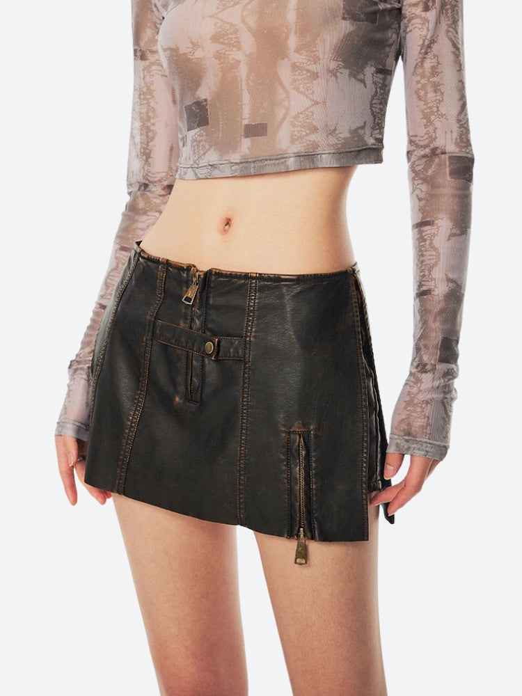 Quick Outfits, Modest Fashion Outfits Ideas Grunge Faux Leather Slit Mini Skort Quick Outfits, Modest Fashion Outfits Ideas Grunge Faux Leather Slit Mini Skort