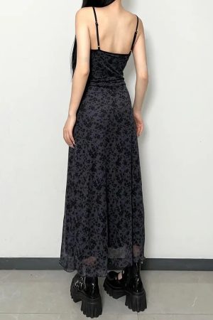 Quick Outfits, Modest Fashion Outfits Ideas Grunge Floral Printed Maxi Dress