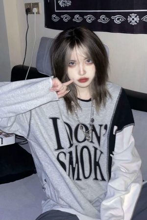 Quick Outfits, Modest Fashion Outfits Ideas Grunge I Don't Smoke Tee