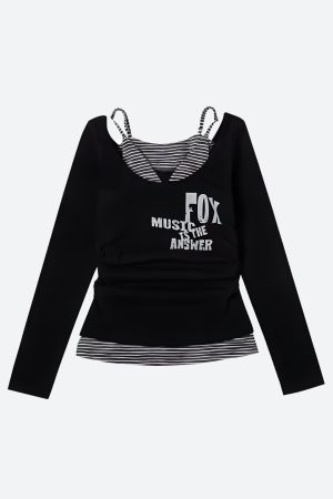 Quick Outfits, Modest Fashion Outfits Ideas Grunge Layered Off Shoulder Top