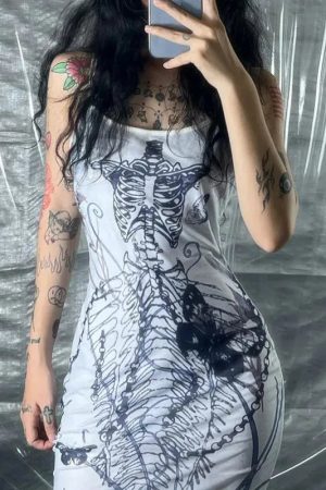 Quick Outfits, Modest Fashion Outfits Ideas Grunge Mermaid Skeleton Maxi Dress