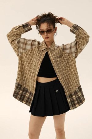 Quick Outfits, Modest Fashion Outfits Ideas Grunge Multi Pattern Plaid Shirt