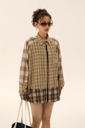 Quick Outfits, Modest Fashion Outfits Ideas Grunge Multi Pattern Plaid Shirt