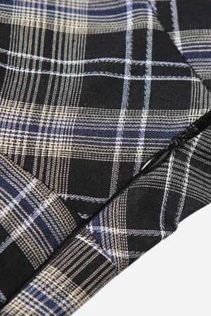 Quick Outfits, Modest Fashion Outfits Ideas Grunge Plaid Asymmetric Mini Skirt