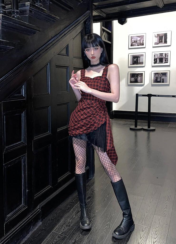 Quick Outfits, Modest Fashion Outfits Ideas Grunge Plaid Mini Dress Quick Outfits, Modest Fashion Outfits Ideas Grunge Plaid Mini Dress