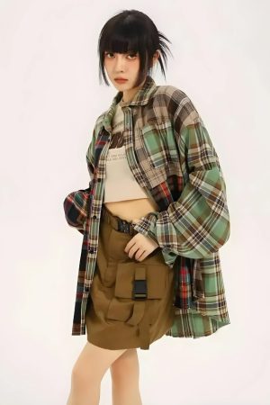 Quick Outfits, Modest Fashion Outfits Ideas Grunge Plaid Shirt