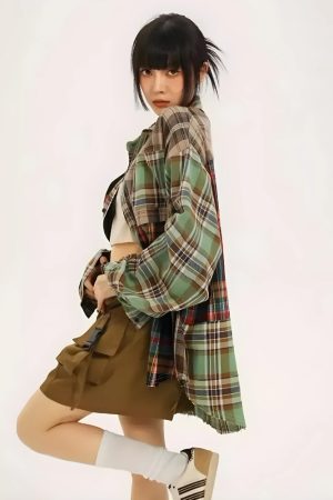 Quick Outfits, Modest Fashion Outfits Ideas Grunge Plaid Shirt